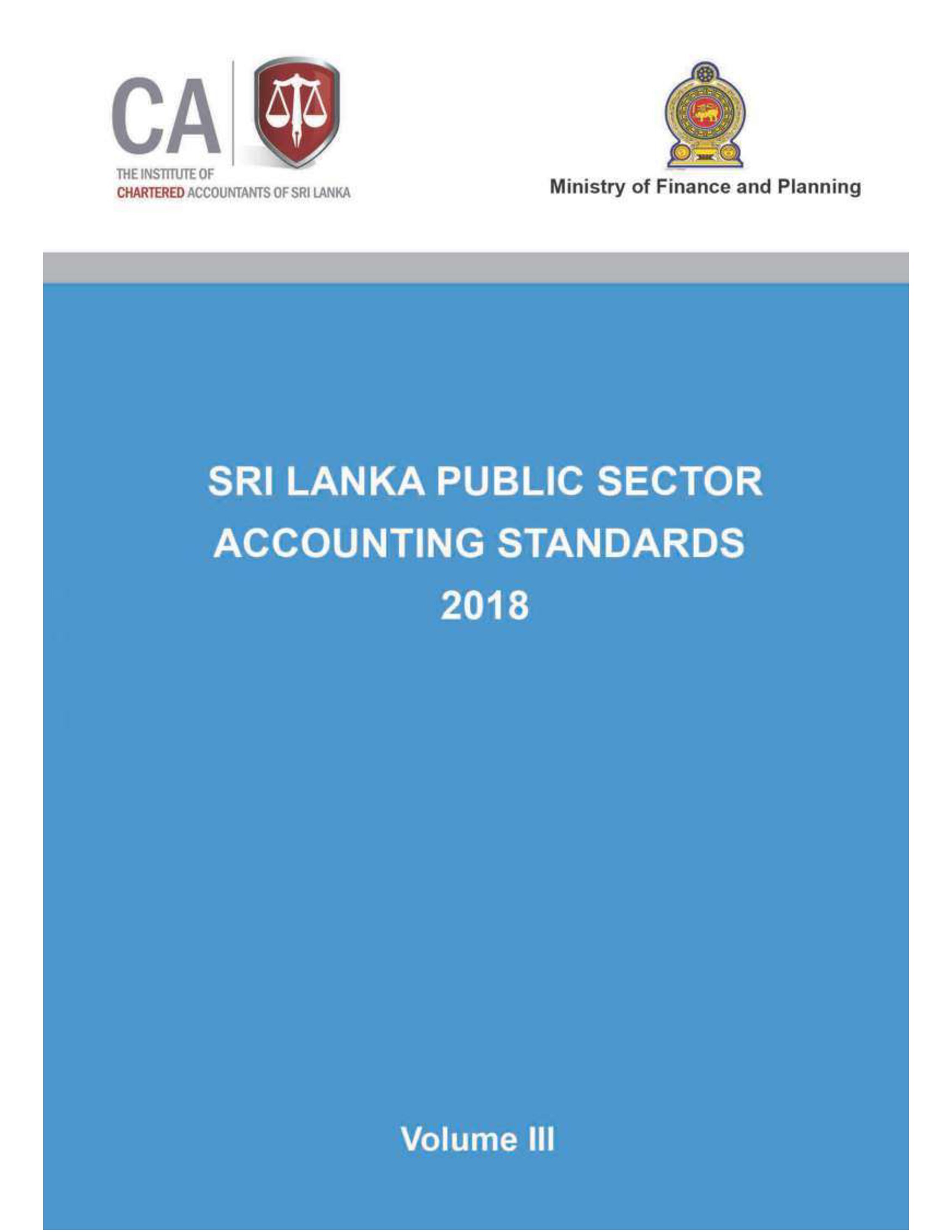 Sri Lanka Public Sector Accounting standards 2018 - Volume III